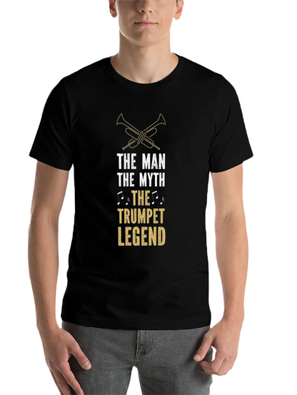 The Man The Myth Trumpet Legend Black T-Shirt