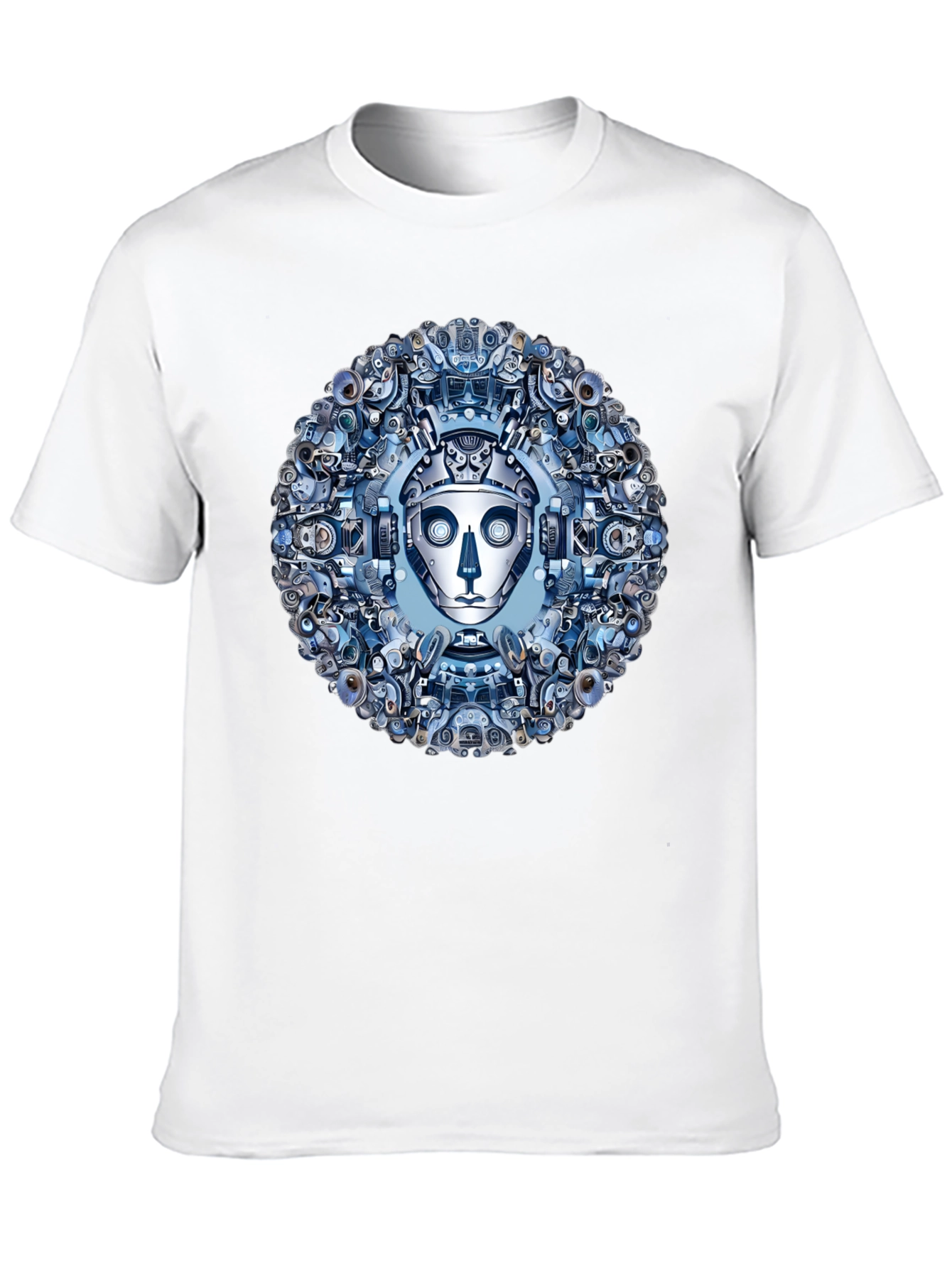 Robot Face Graphic Tee - Steampunk Style