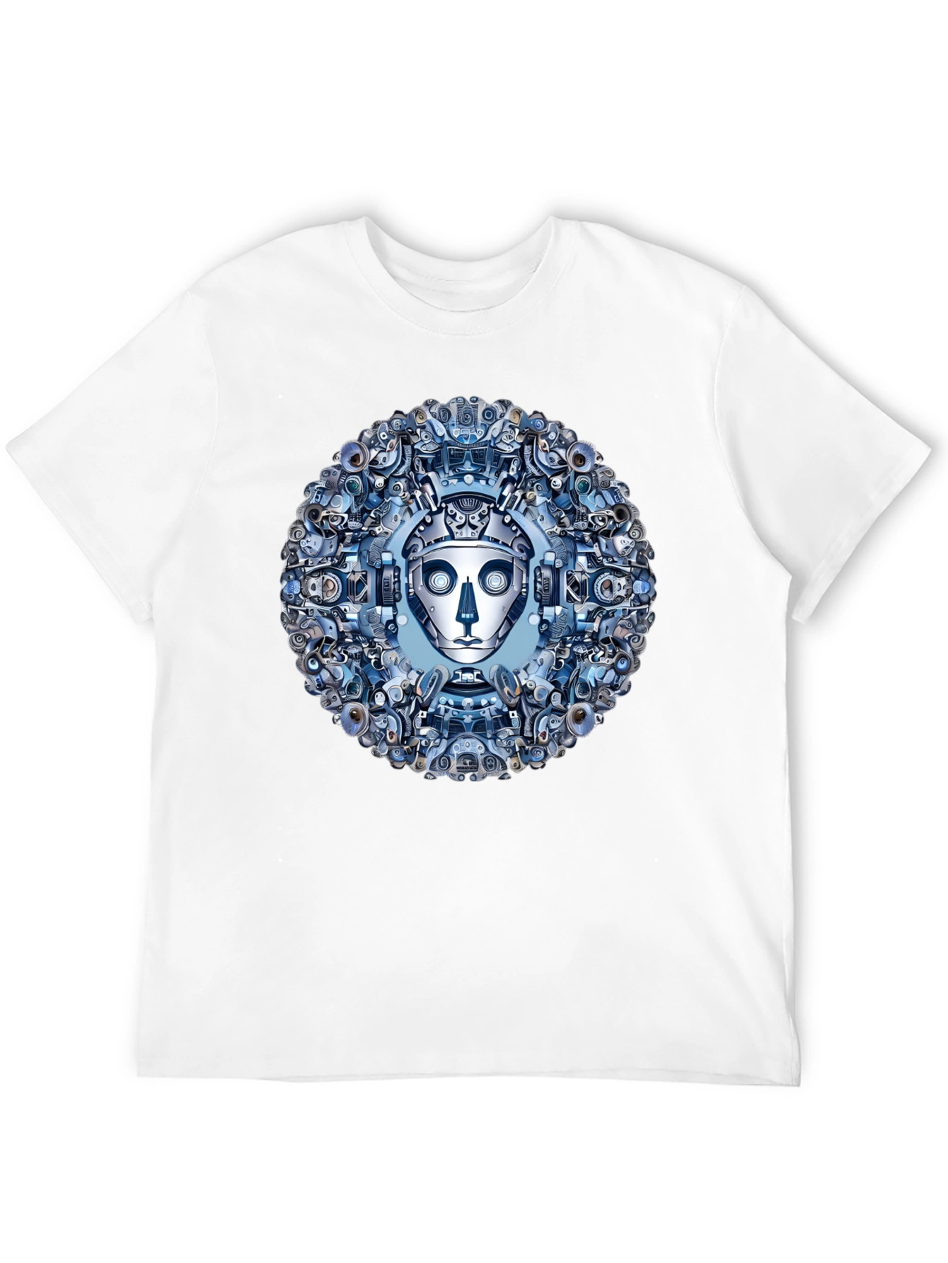 Robot Face Graphic Tee - Steampunk Style