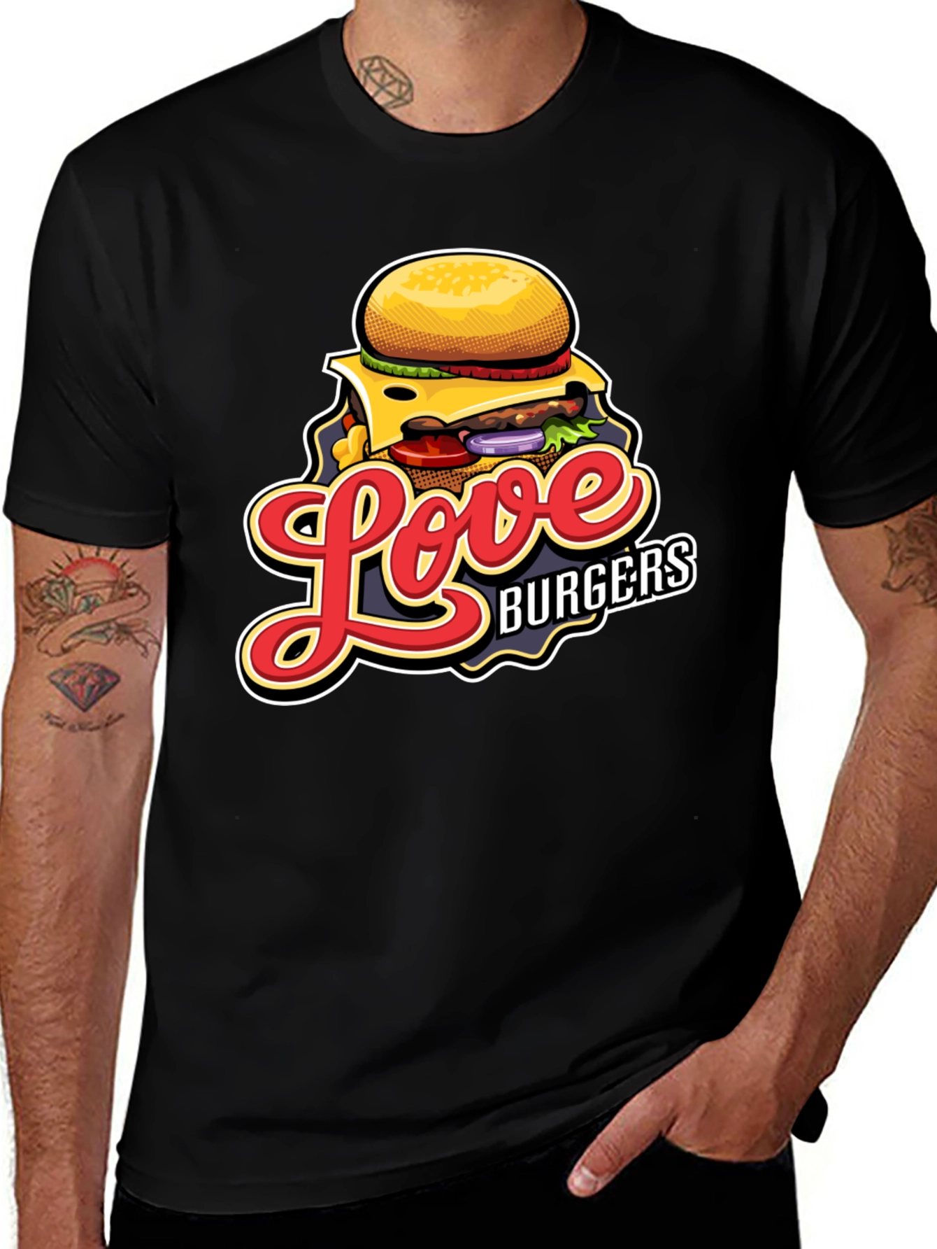 Love Burgers Graphic T-Shirt - Black