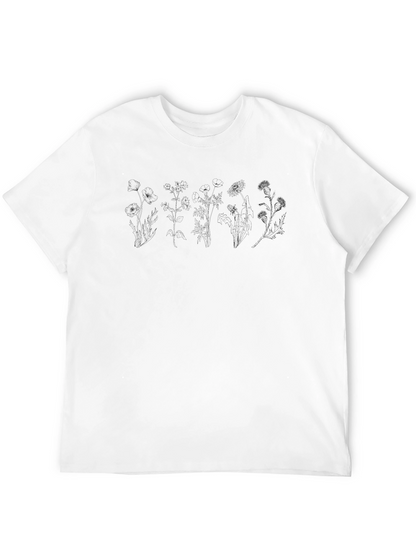Floral Graphic Tee - Black Cotton Comfort