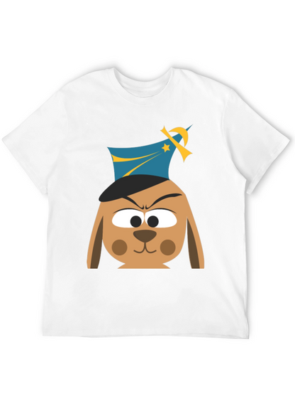 Cartoon Dog Graphic T-Shirt - Black Cotton Tee