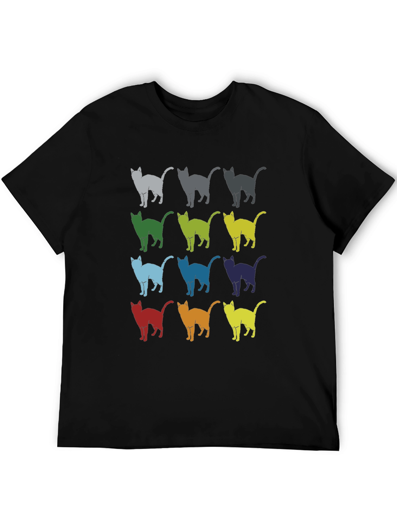 Retro Cat Pattern Graphic T-Shirt