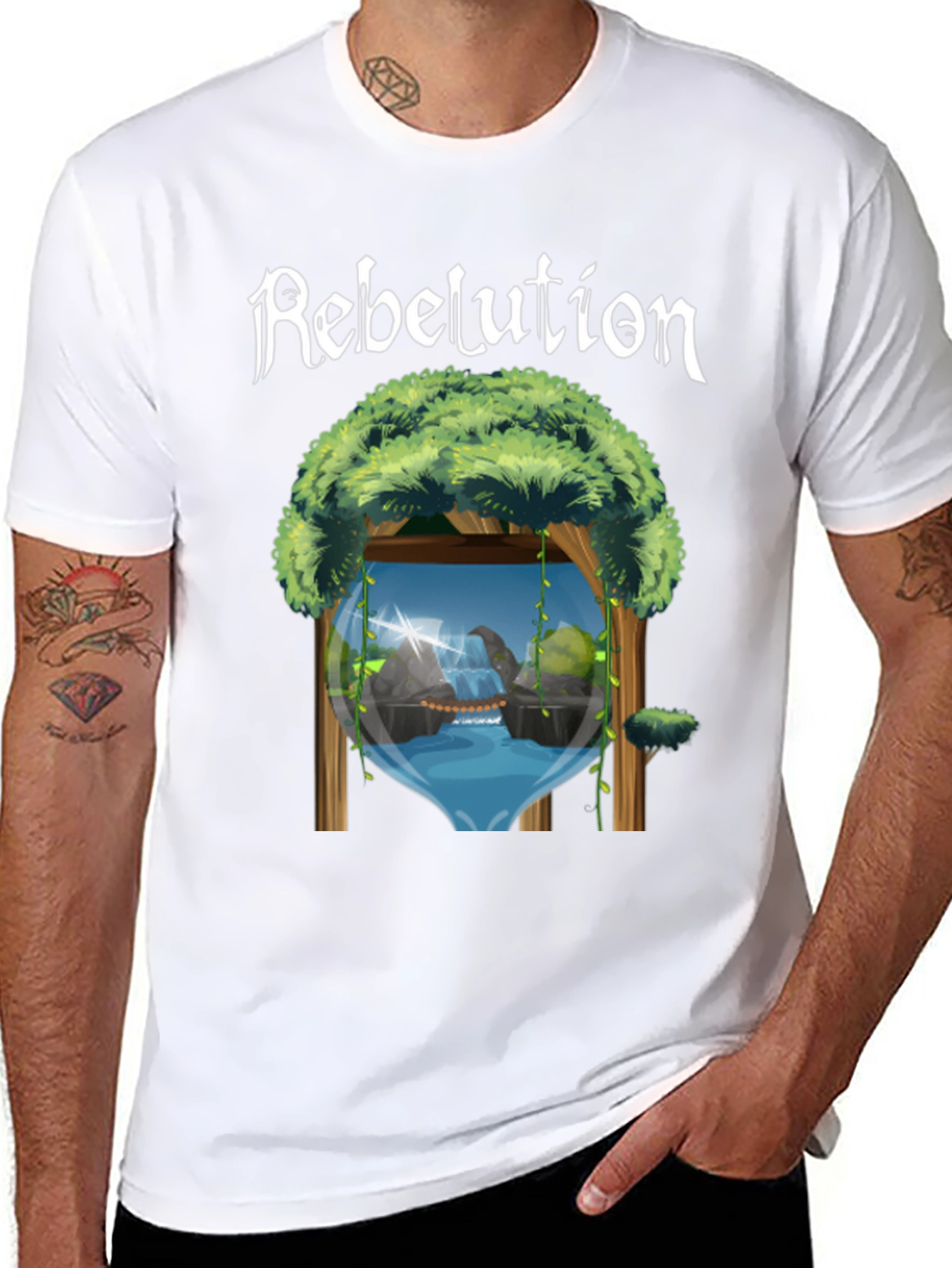 Rebelution Nature Scene Black T-Shirt