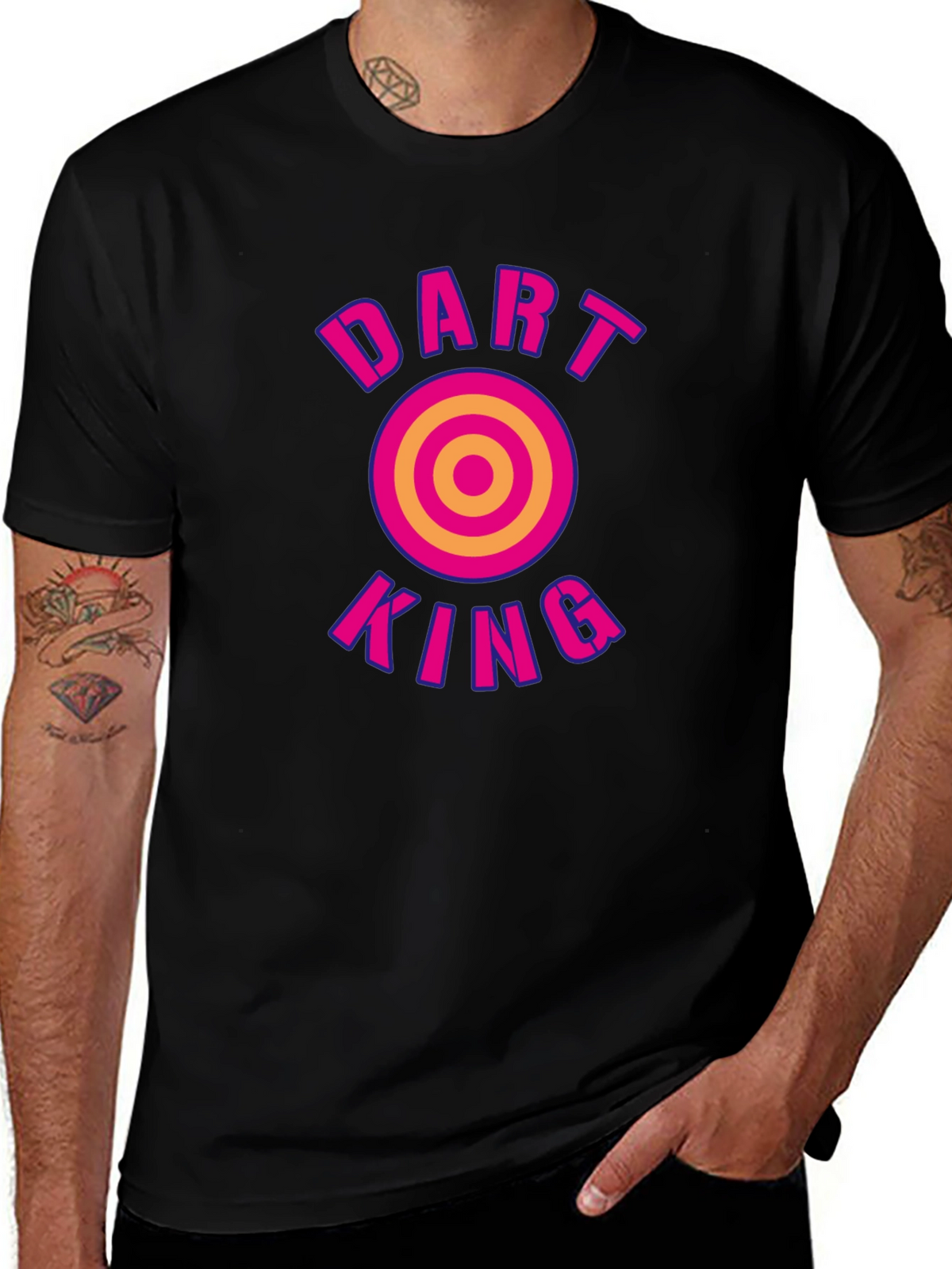 Dart King Graphic Tee - Black Cotton T-Shirt