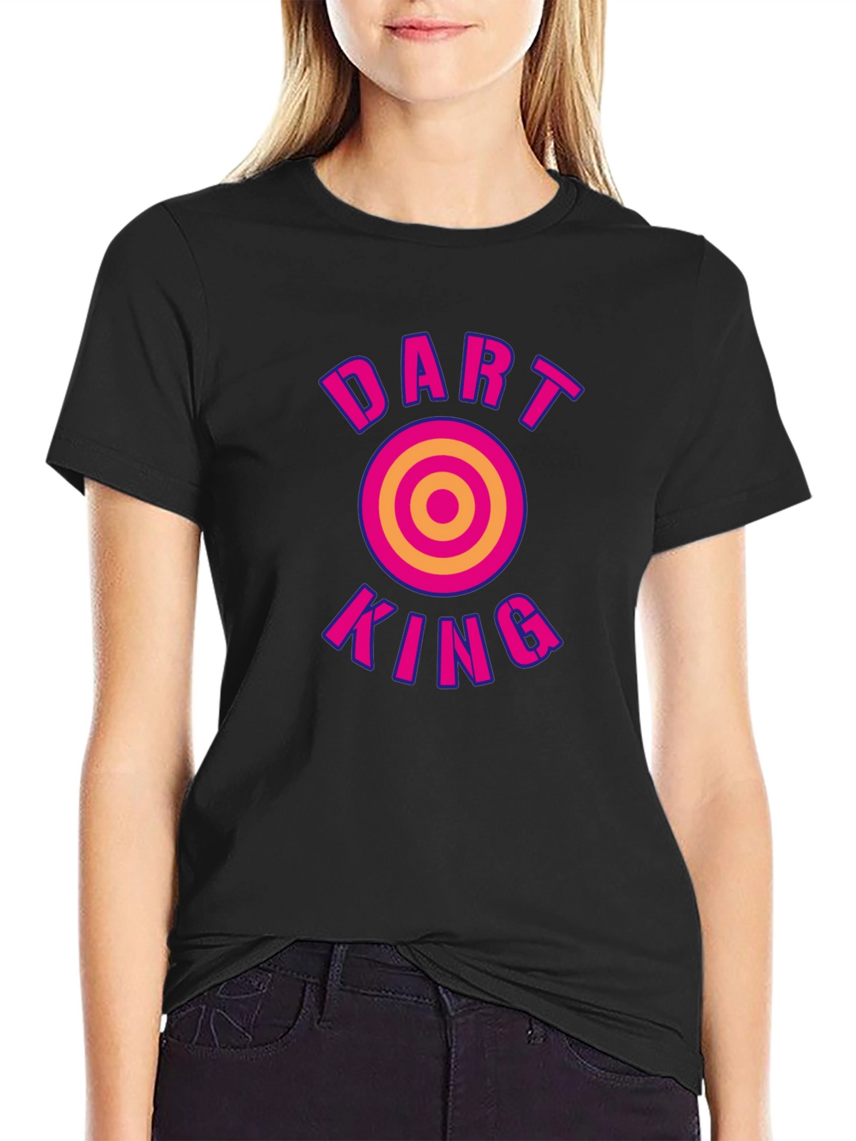 Dart King Graphic Tee - Black Cotton T-Shirt
