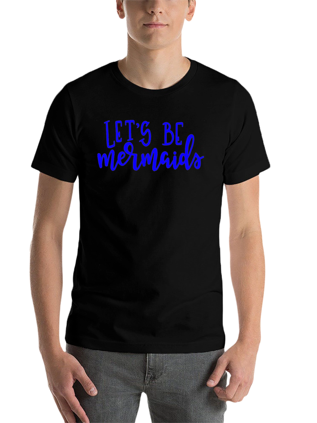 Lets Be Mermaids Graphic Tee - Trendy Black T-Shirt