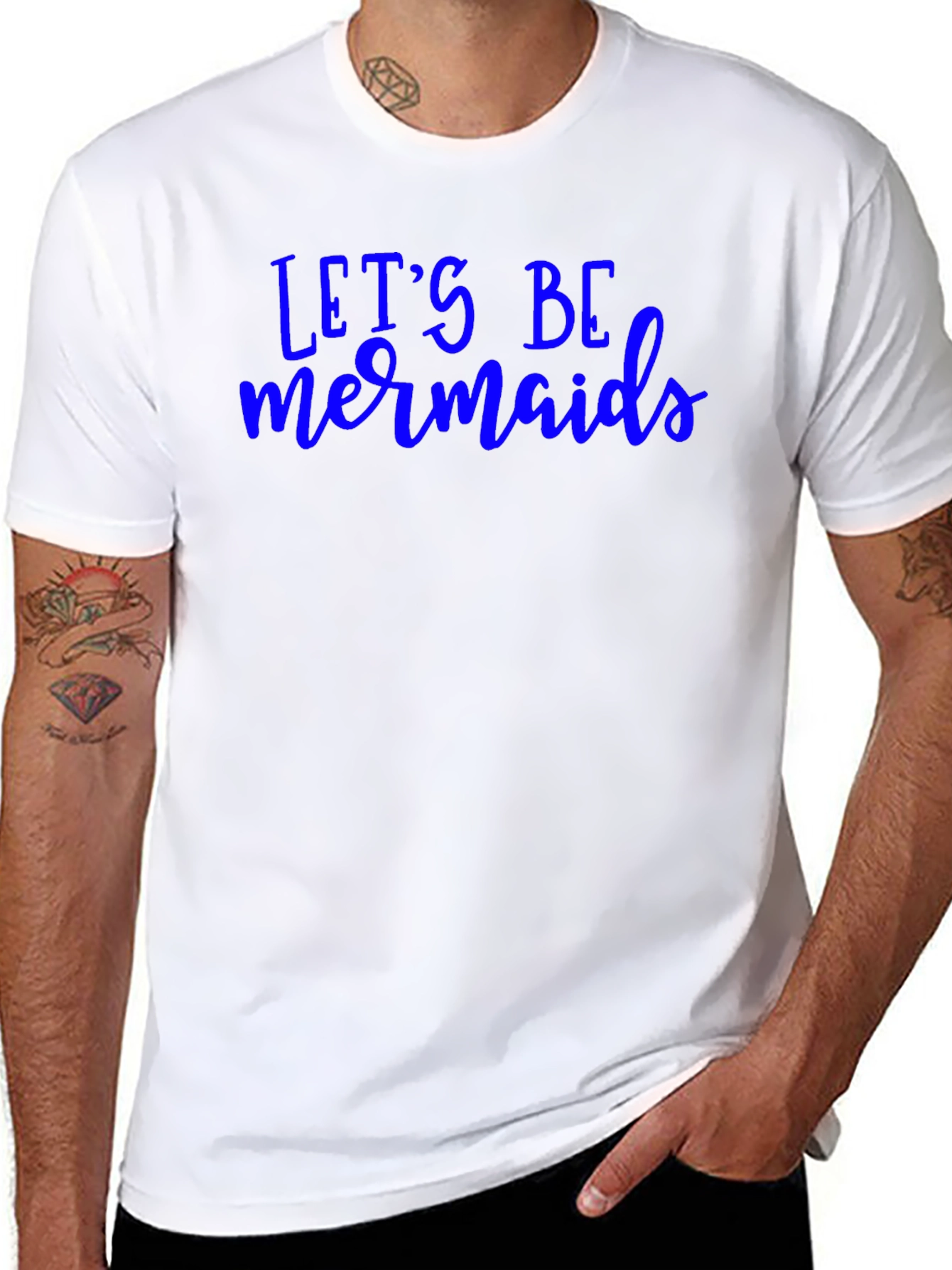 Lets Be Mermaids Graphic Tee - Trendy Black T-Shirt