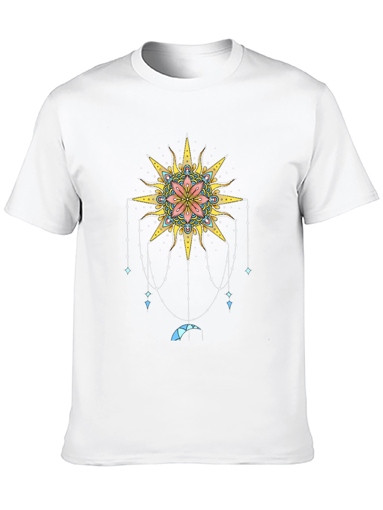 Celestial Sun Mandala Graphic Tee - Black
