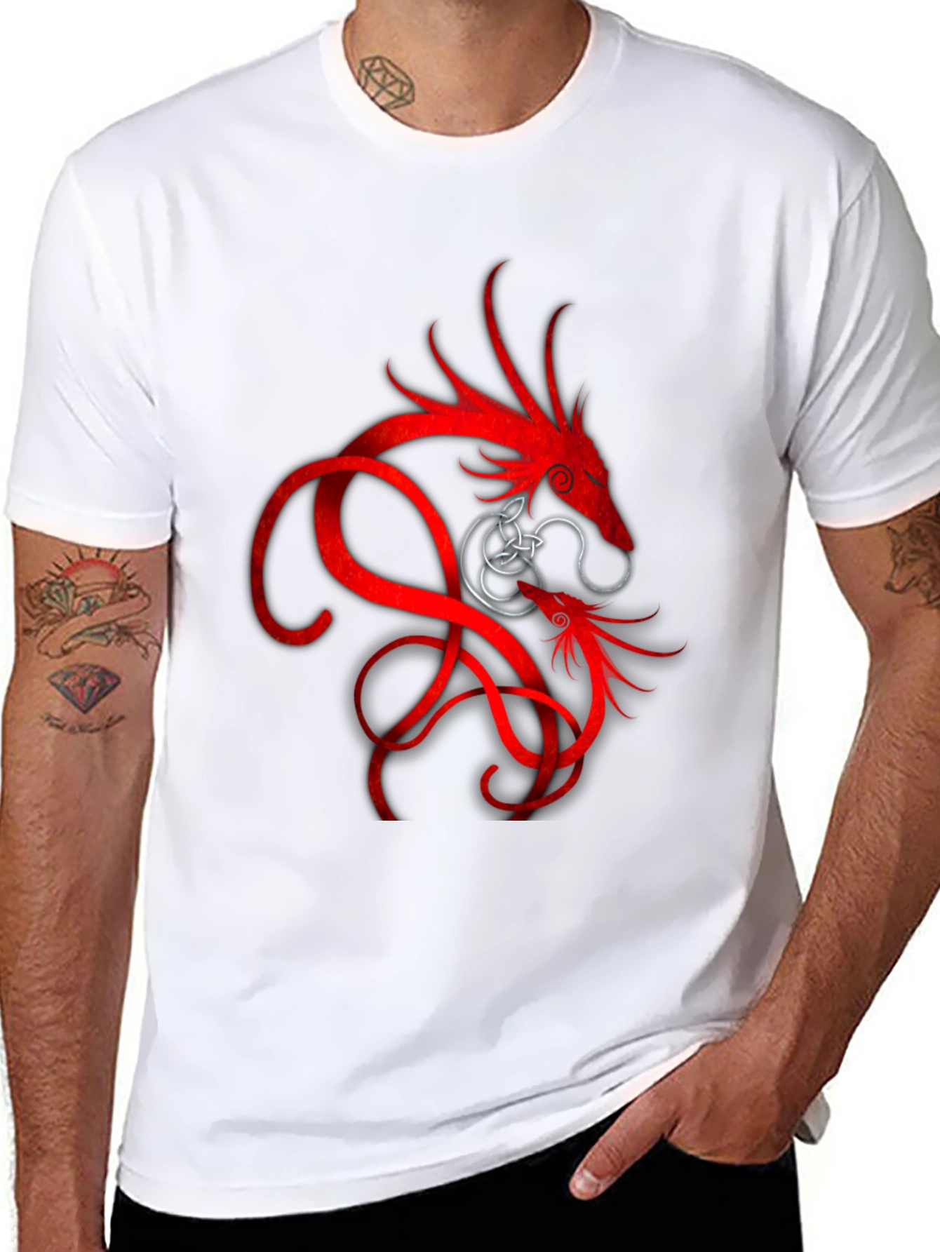 Red Dragon Graphic Black T-Shirt