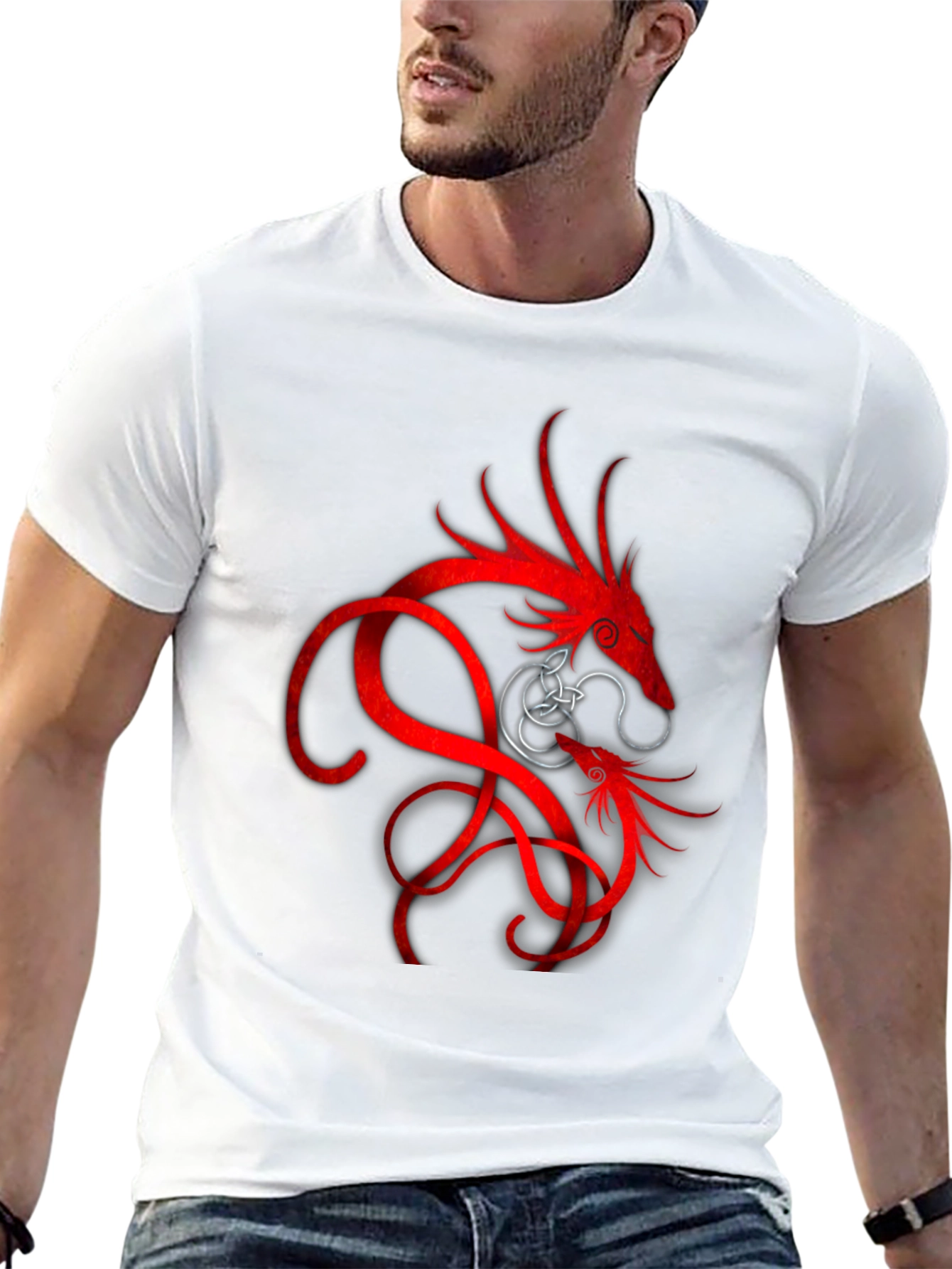 Red Dragon Graphic Black T-Shirt