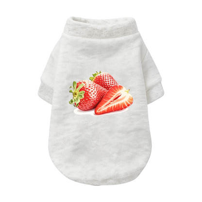 Juicy Strawberry Print Black Pet Cardigan Sweater