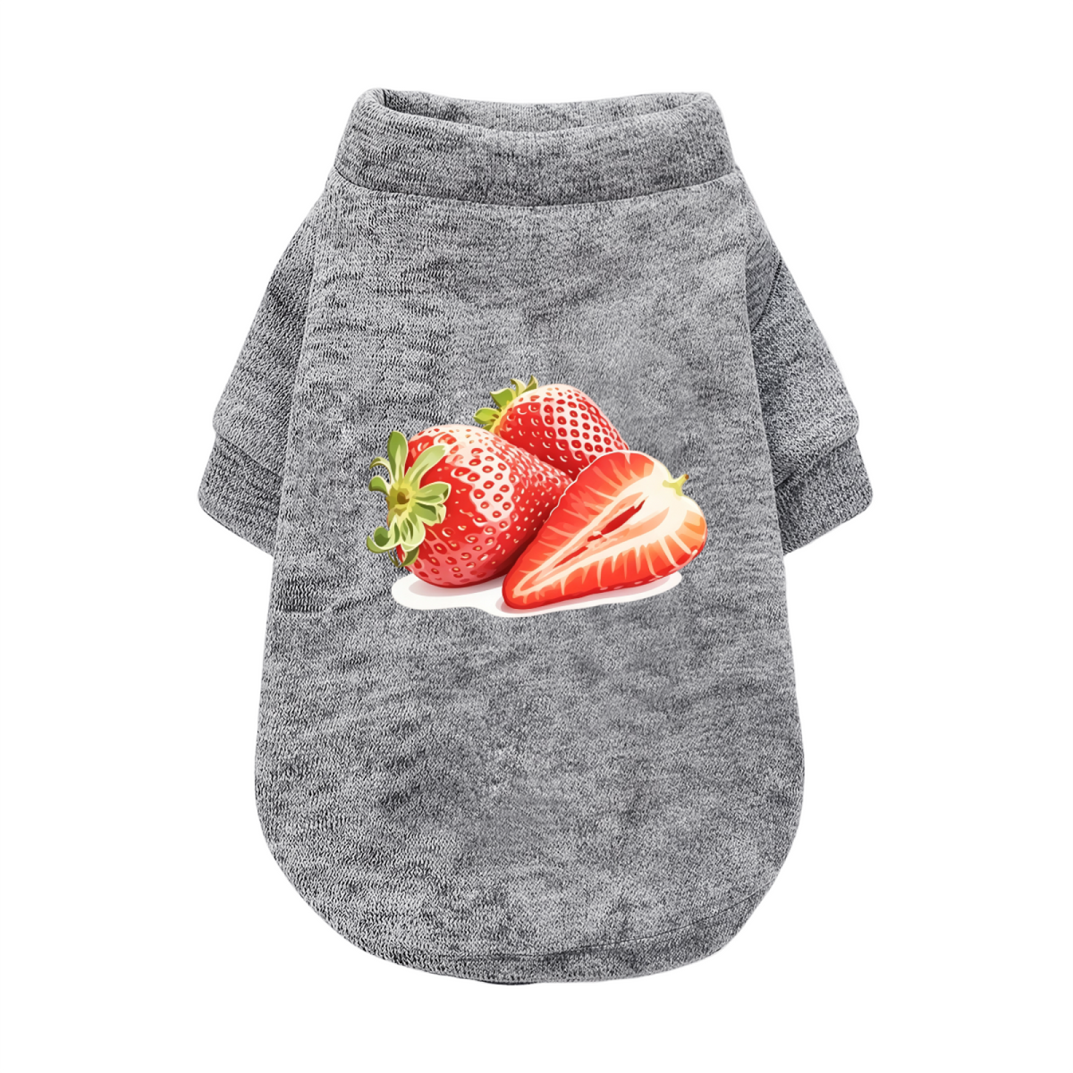 Juicy Strawberry Print Black Pet Cardigan Sweater