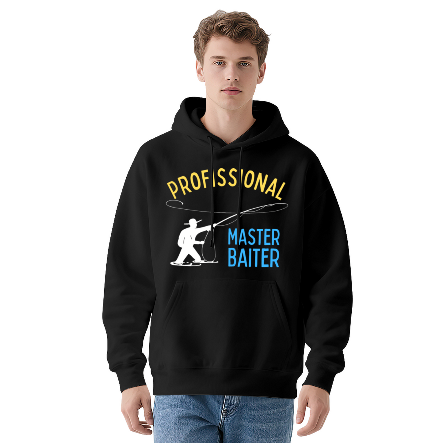 Graphic Pullover Hoodie: Professional Masterbaiter Text, Casual Wear