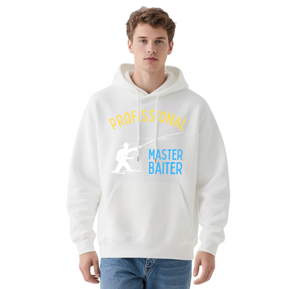 Graphic Pullover Hoodie: Professional Masterbaiter Text, Casual Wear