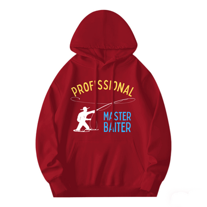 Graphic Pullover Hoodie: Professional Masterbaiter Text, Casual Wear