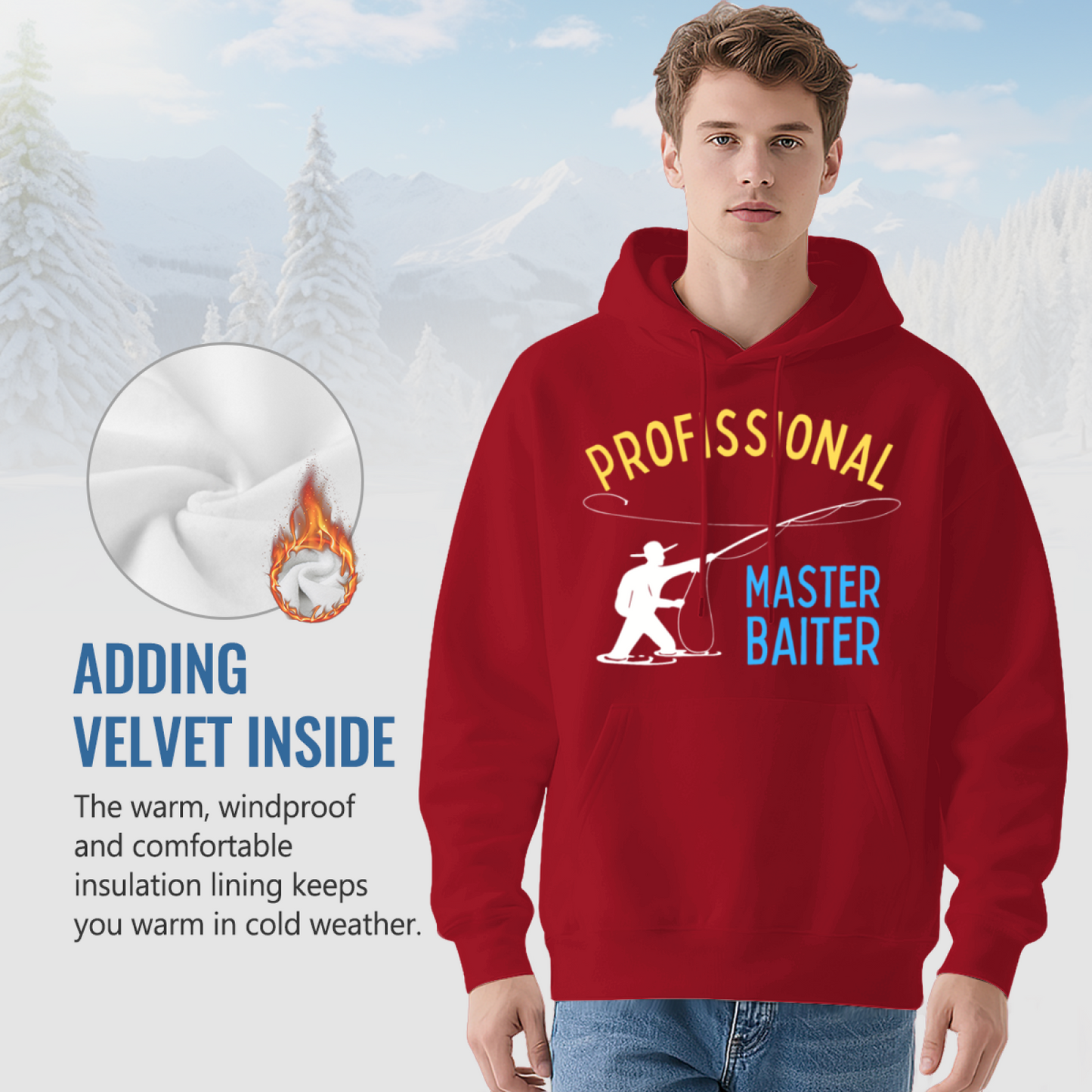 Graphic Pullover Hoodie: Professional Masterbaiter Text, Casual Wear