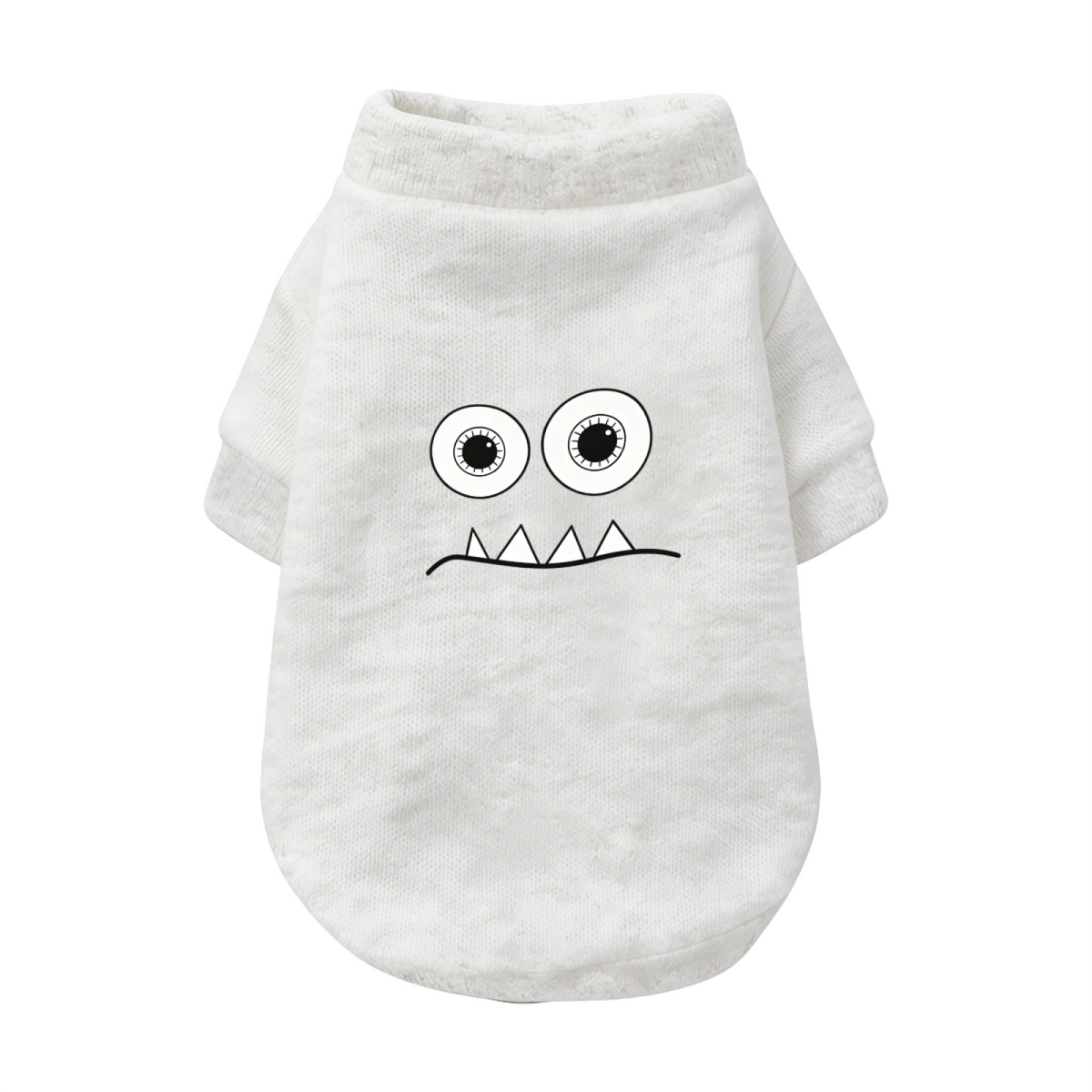 Minimal Sharp Tooth Monster Simple Gray Pet Cartoon Sweater