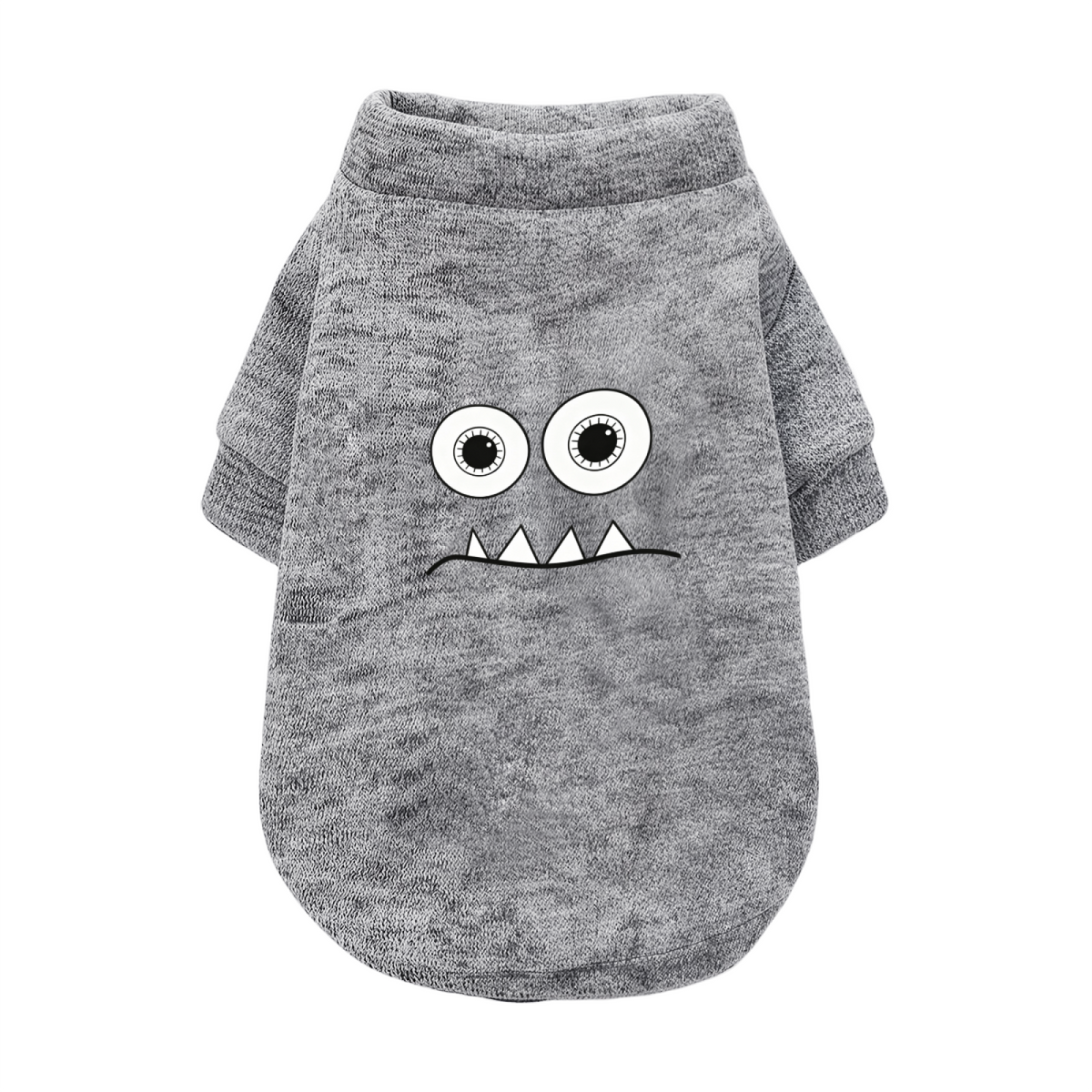Minimal Sharp Tooth Monster Simple Gray Pet Cartoon Sweater