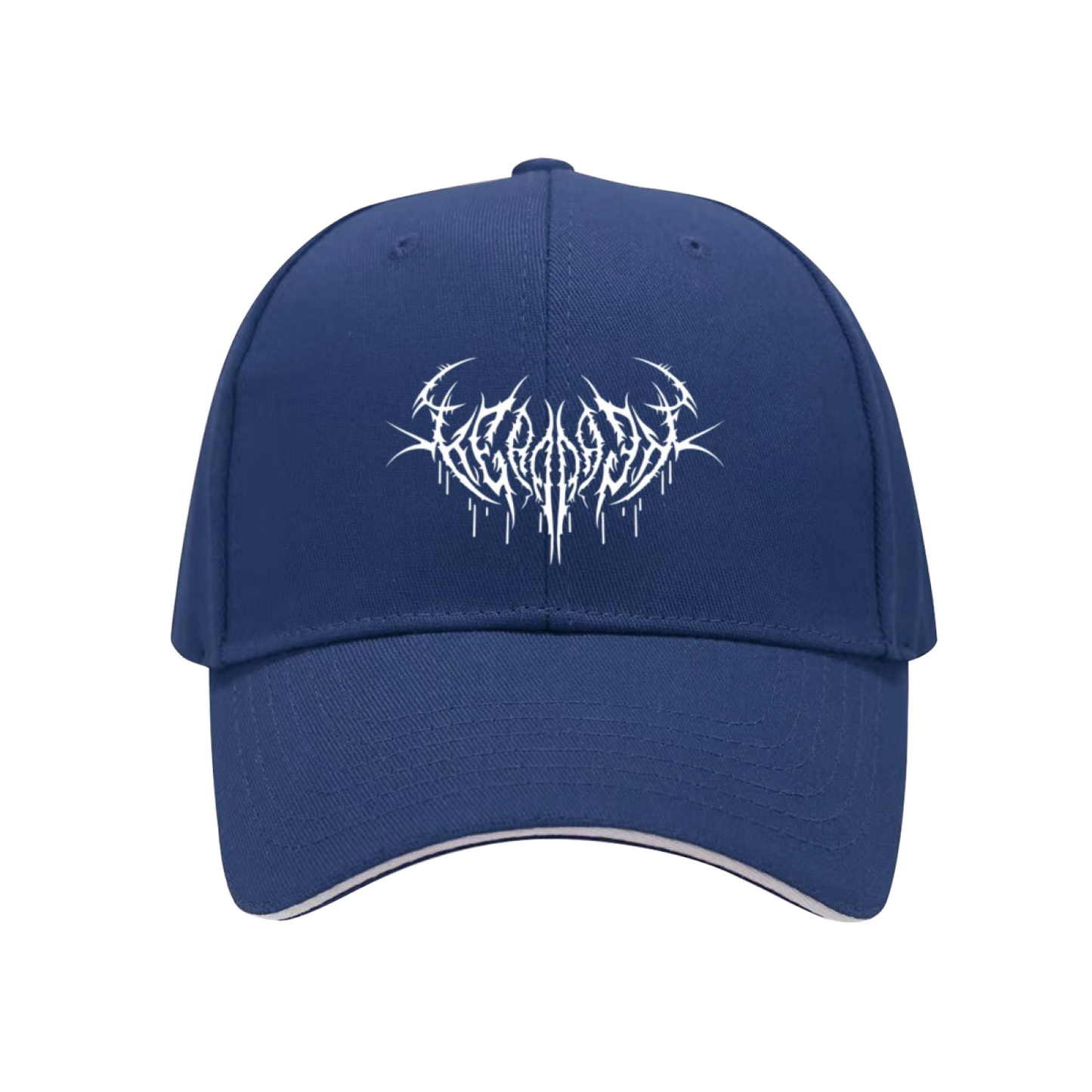 Brutal Black Metal Gothic Print Red Sandwich Baseball Cap For Rock Fans