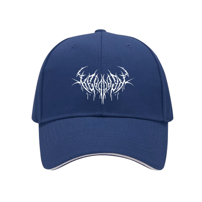 Brutal Black Metal Gothic Print Red Sandwich Baseball Cap For Rock Fans