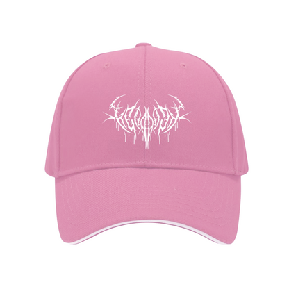Brutal Black Metal Gothic Print Red Sandwich Baseball Cap For Rock Fans