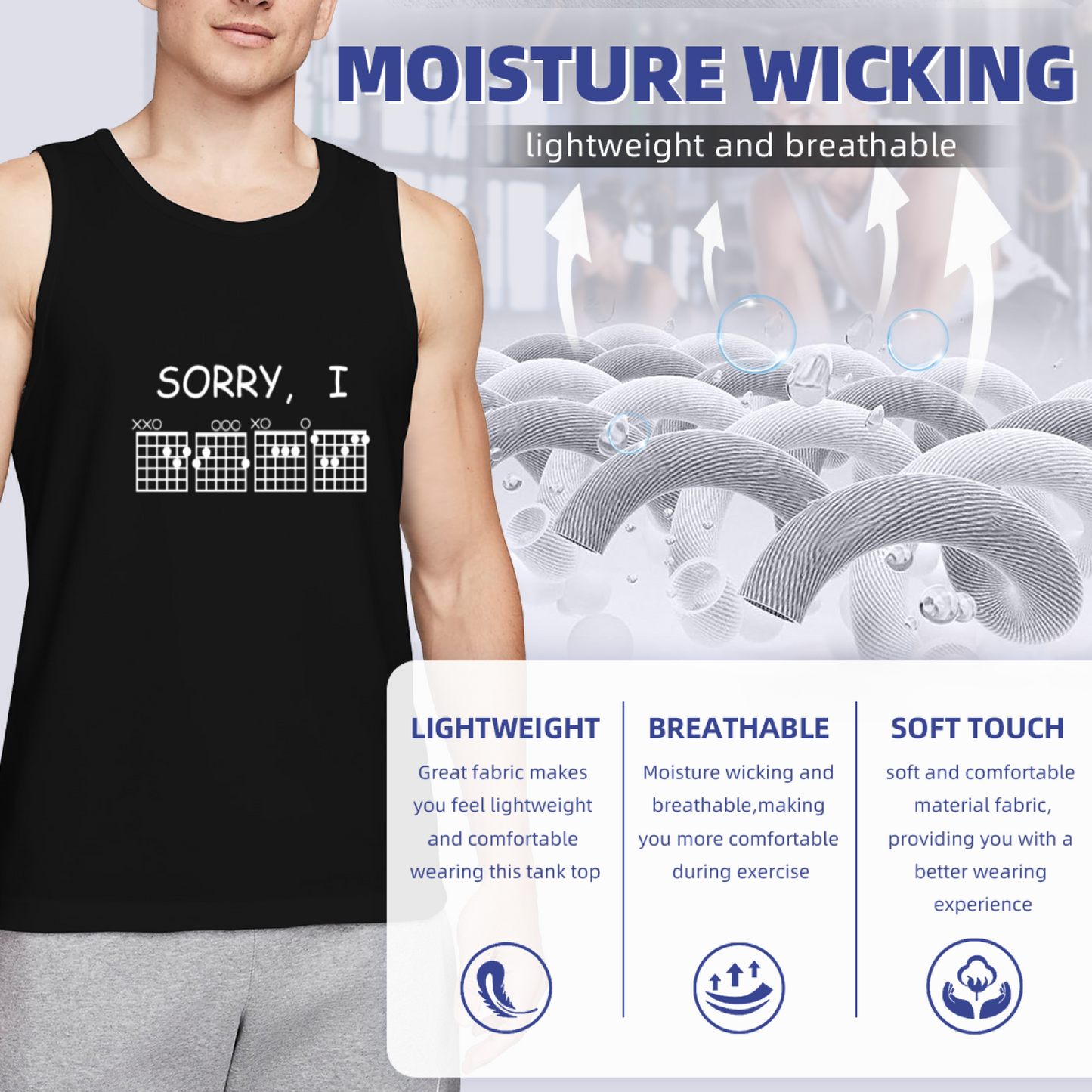 Sorry I Have Guitar Chords Funny Musician Men¡¯s Tank Top