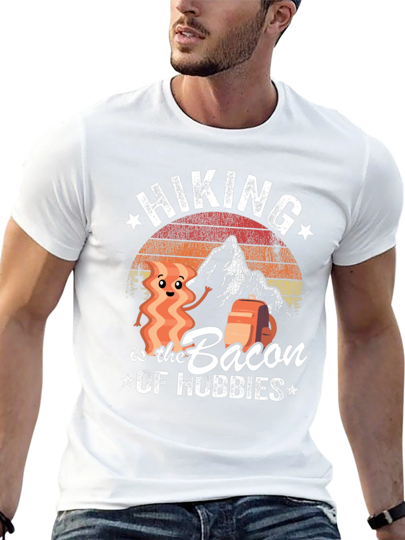 Hiking is the Bacon of Hobbies Graphic T-Shirt