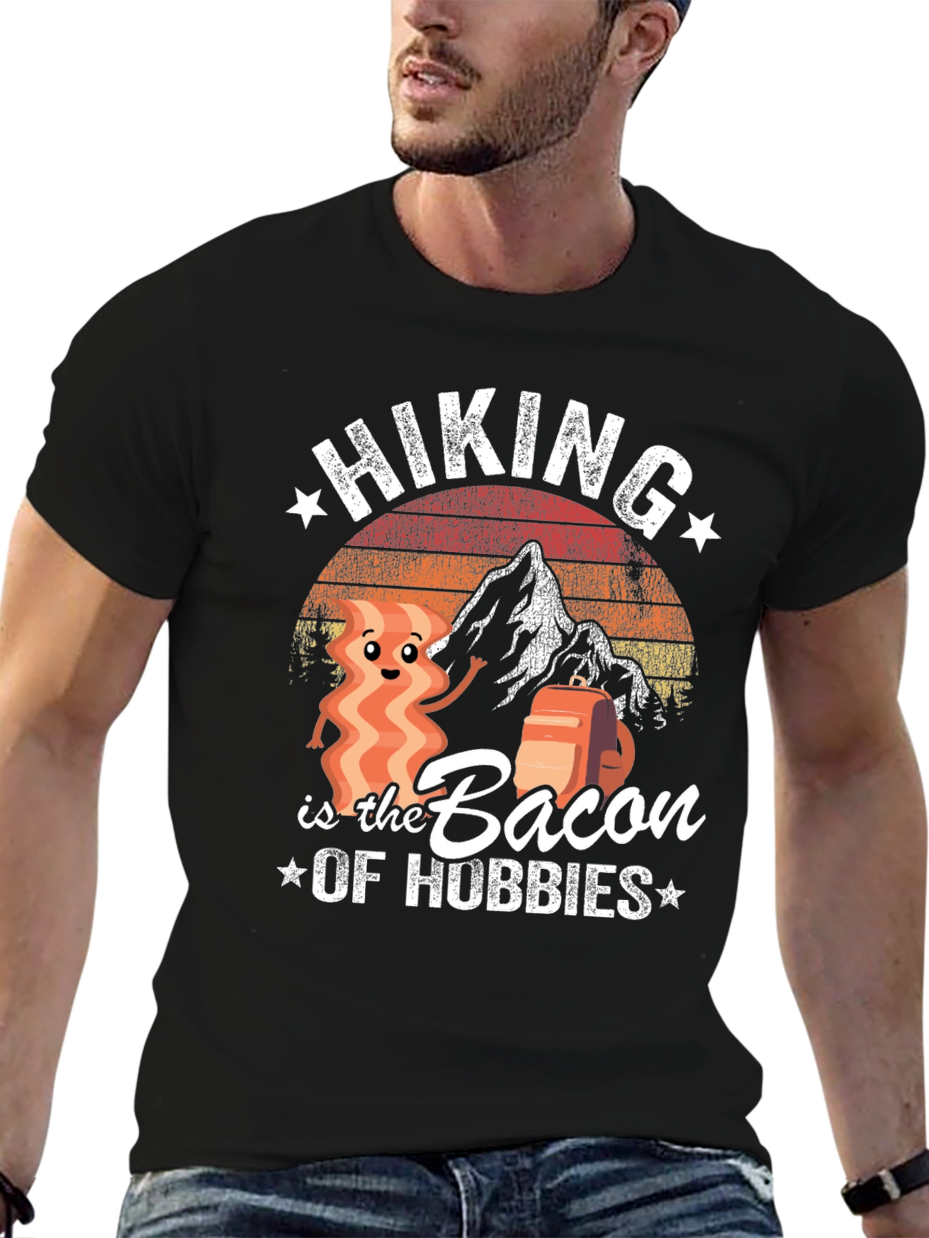 Hiking is the Bacon of Hobbies Graphic T-Shirt