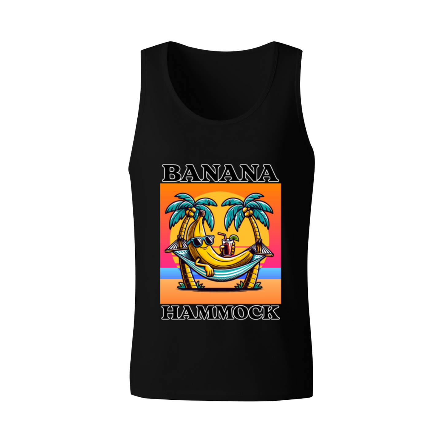 Retro Tropical Banana Hammock Beach Tank Top