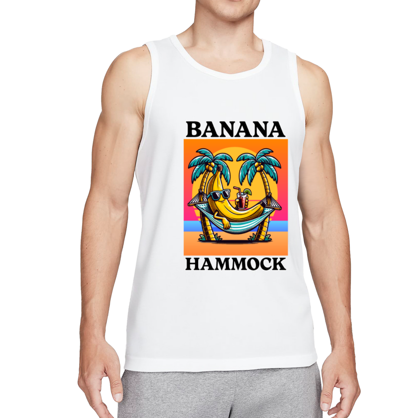 Retro Tropical Banana Hammock Beach Tank Top