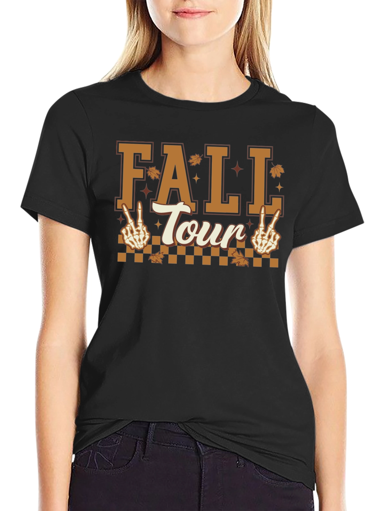 Fall Tour Skeleton Peace Sign T-Shirt