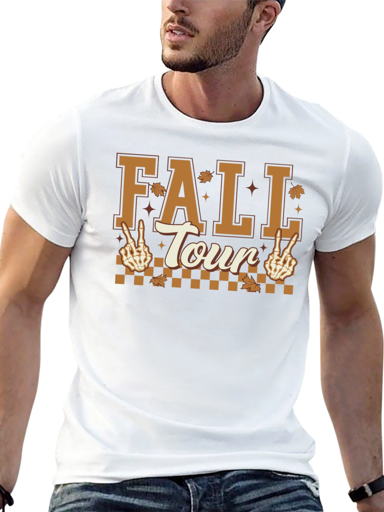 Fall Tour Skeleton Peace Sign T-Shirt