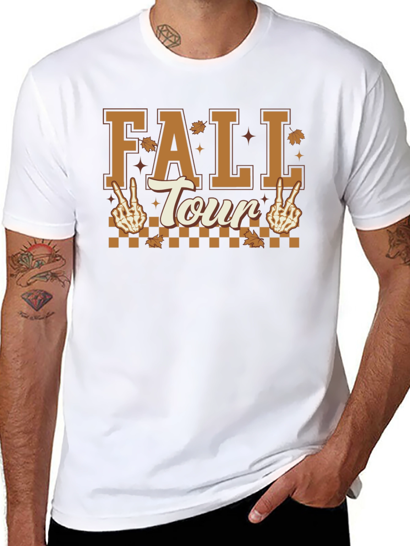 Fall Tour Skeleton Peace Sign T-Shirt