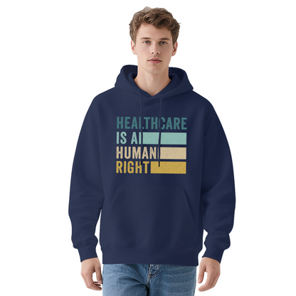 Healthcare Is A Human Right Retro Stripe Hoodie, Soft Everyday Hooded Top