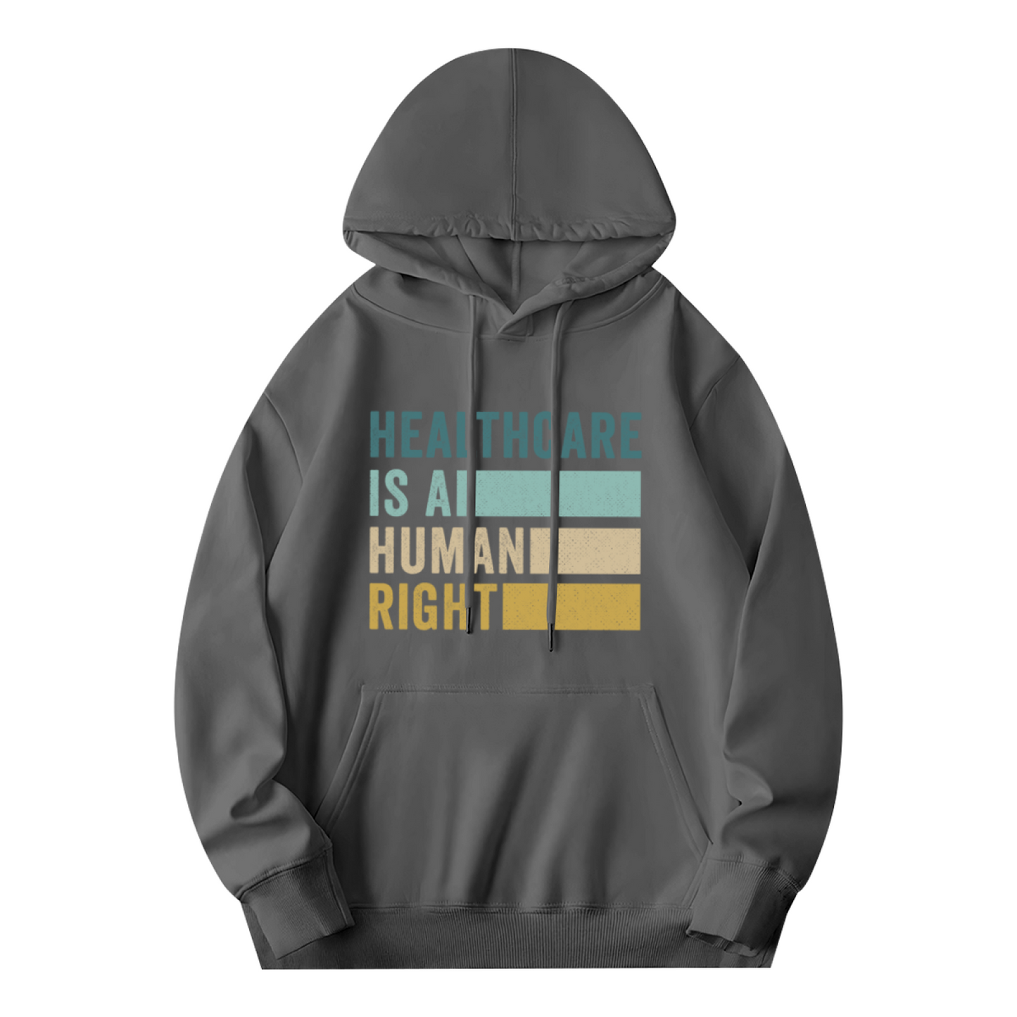 Healthcare Is A Human Right Retro Stripe Hoodie, Soft Everyday Hooded Top