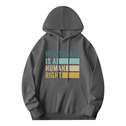 Healthcare Is A Human Right Retro Stripe Hoodie, Soft Everyday Hooded Top