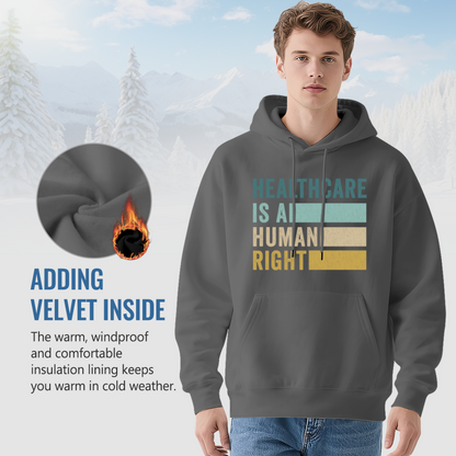 Healthcare Is A Human Right Retro Stripe Hoodie, Soft Everyday Hooded Top