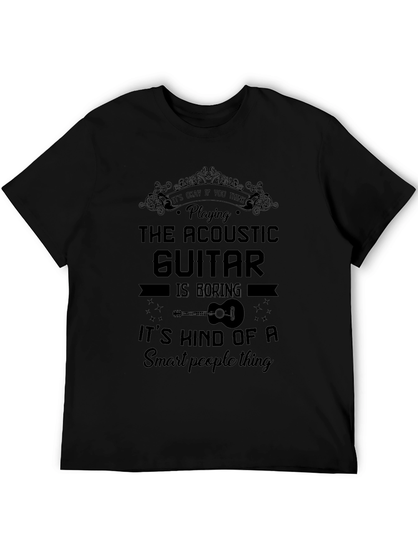 Acoustic Guitar Smart People Black T-Shirt