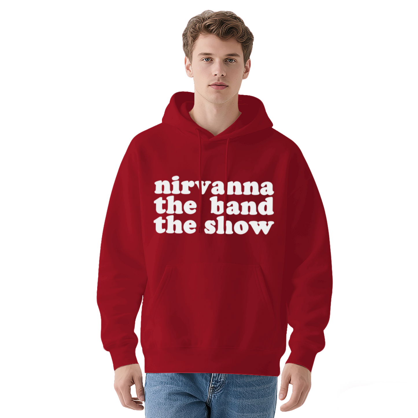 Nirvanna The Band The Show Retro Text Hoodie, Soft Unisex Casual Top