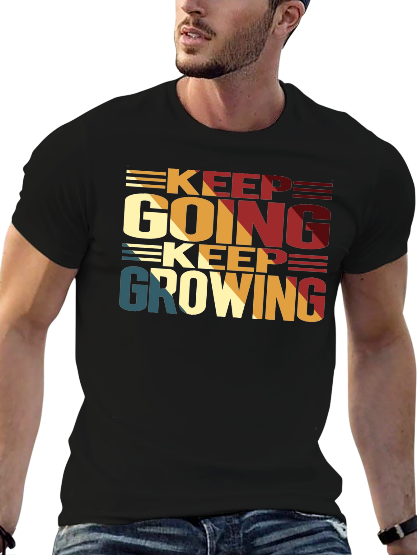 Keep Going Keep Growing Black T-Shirt