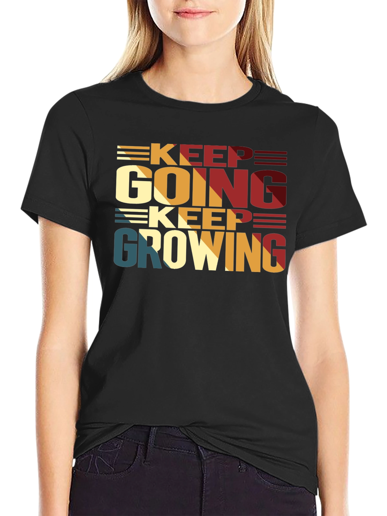 Keep Going Keep Growing Black T-Shirt