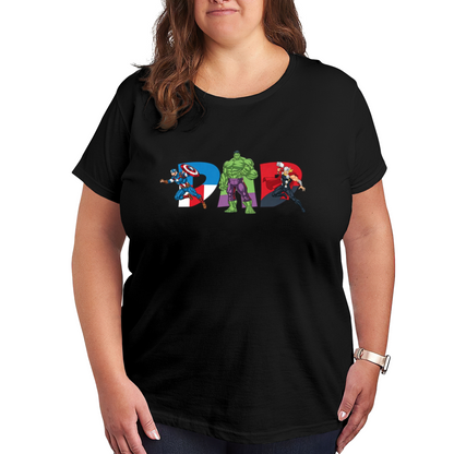 Superhero DAD Captain America Hulk Plus Size T-Shirt