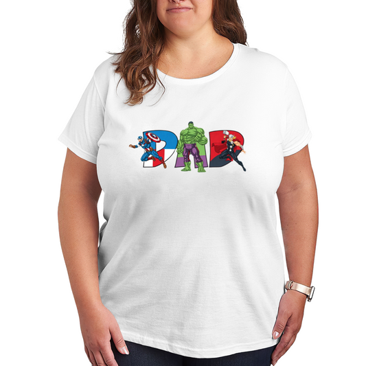 Superhero DAD Captain America Hulk Plus Size T-Shirt