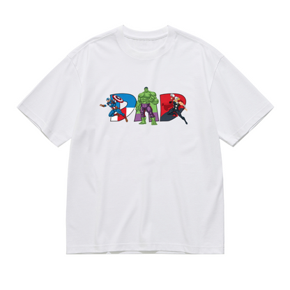 Superhero DAD Captain America Hulk Plus Size T-Shirt
