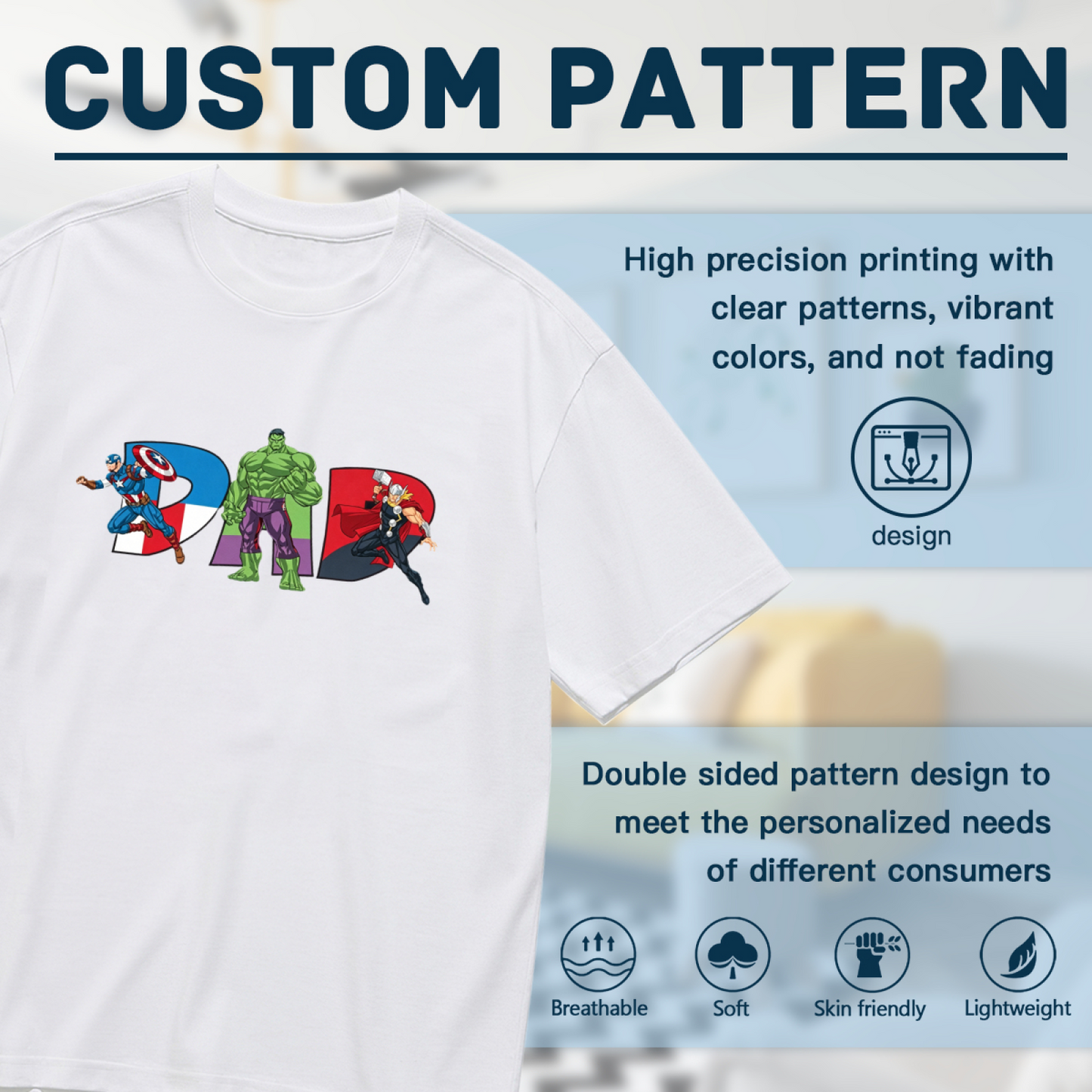 Superhero DAD Captain America Hulk Plus Size T-Shirt