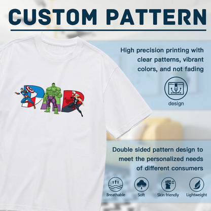 Superhero DAD Captain America Hulk Plus Size T-Shirt
