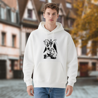 Dark Occult Goat Graphic Hoodie, Comfort Fit