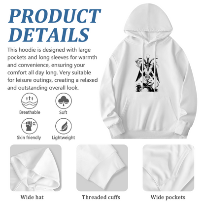 Dark Occult Goat Graphic Hoodie, Comfort Fit