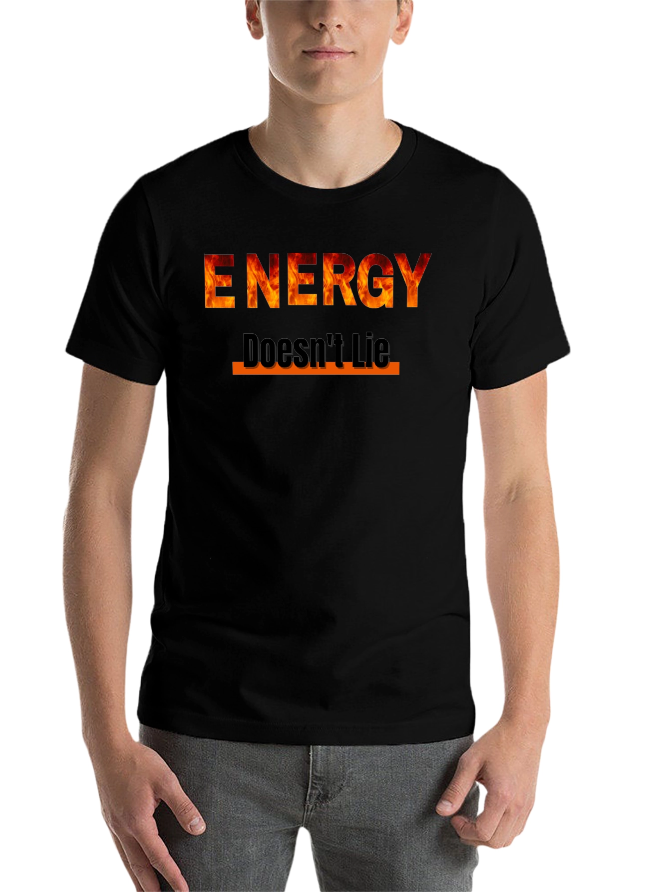 Energy Doesnt Lie Graphic Tee - Fire Design